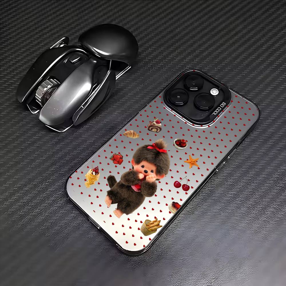 Lovely D-Doll M-Monchhichis   Phone Case For iPhone17,16,15,14,13,12,11 Plus,Pro Max Colored Silver Plated Inside Cover