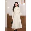 Elegant Apricot Wool Blend Long Coat Dress