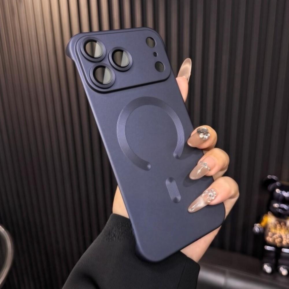 Thin Metallic Paint PC For  Magnetic Case For For Iphone 17 Air 16 1 14 13 Pro Max Plus Lens Protect Frameless Cooling Cover