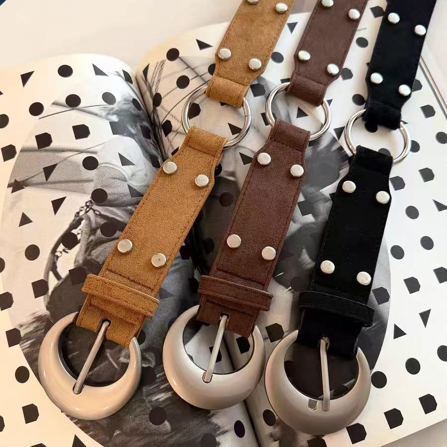 Vintage Suede Waist Belt for Women Niche Design Accessories Paired with Jeans High End Feel