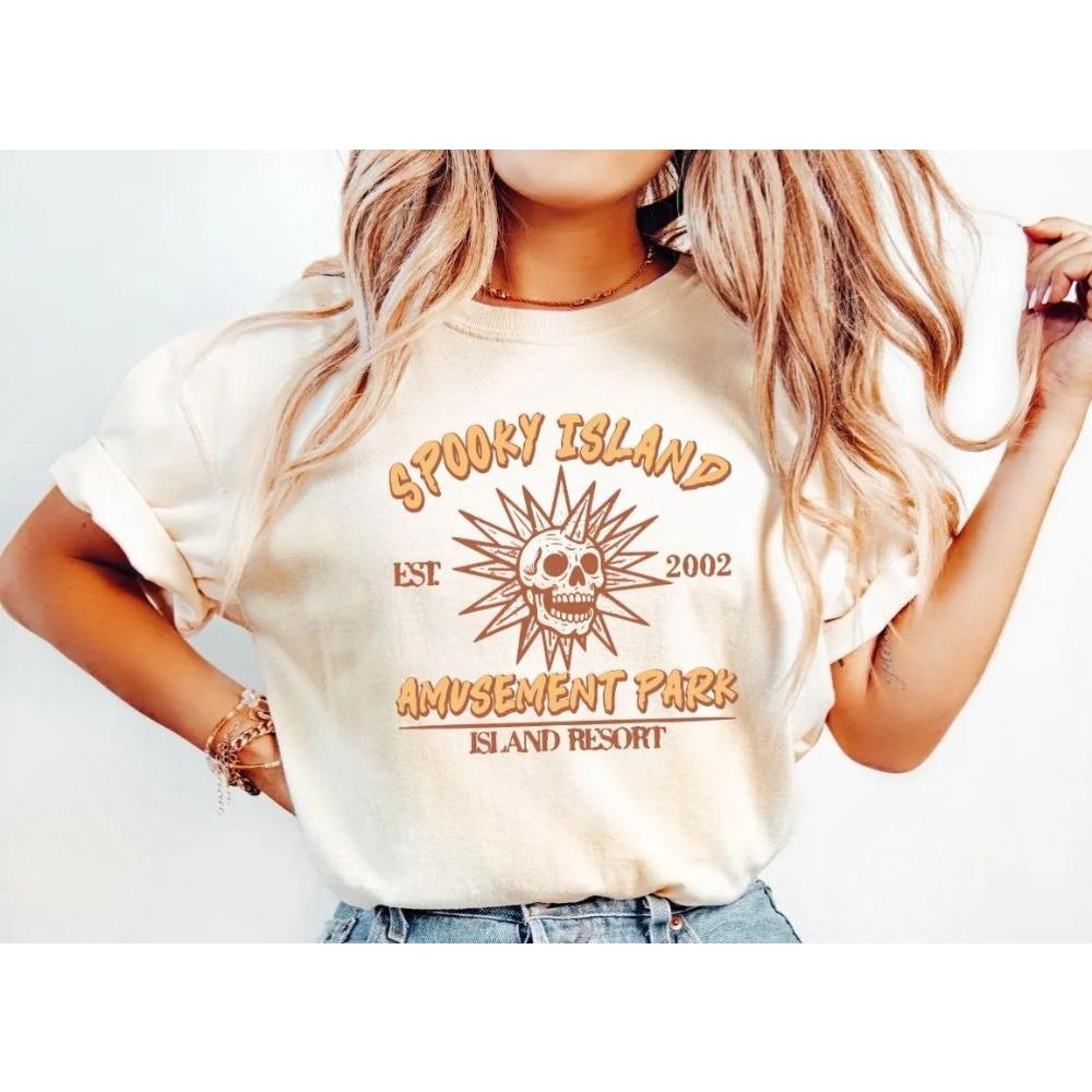 Spooky Island Printed Tshirt SpringSummer Womens 2026 New Fashion Trend Top Neutral Short Sleeve Comfortable Tshirt