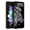 Pouzdro na telefon s divokými zvířaty Lva pro Samsung Galaxy Z Flip3 Flip4 Flip5 Skořepina pro Z Flip 3 Flip 5 4 5G Černý tvrdý skládací kryt