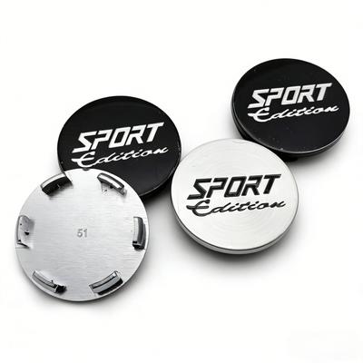 4pcs Sport Edition Logo Emblem Badge Car Wheel Center Caps 51MM Clips 46MM Rim Hubcaps Dust Cover Wheels Hub Cap Car Accessories