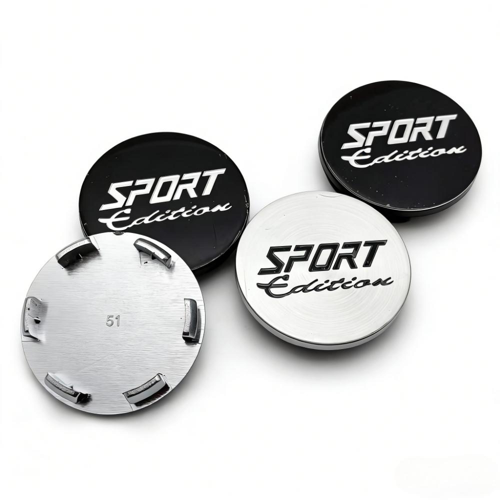 4pcs Sport Edition Logo Emblem Badge Car Wheel Center Caps 51MM Clips 46MM Rim Hubcaps Dust Cover Wheels Hub Cap Car Accessories