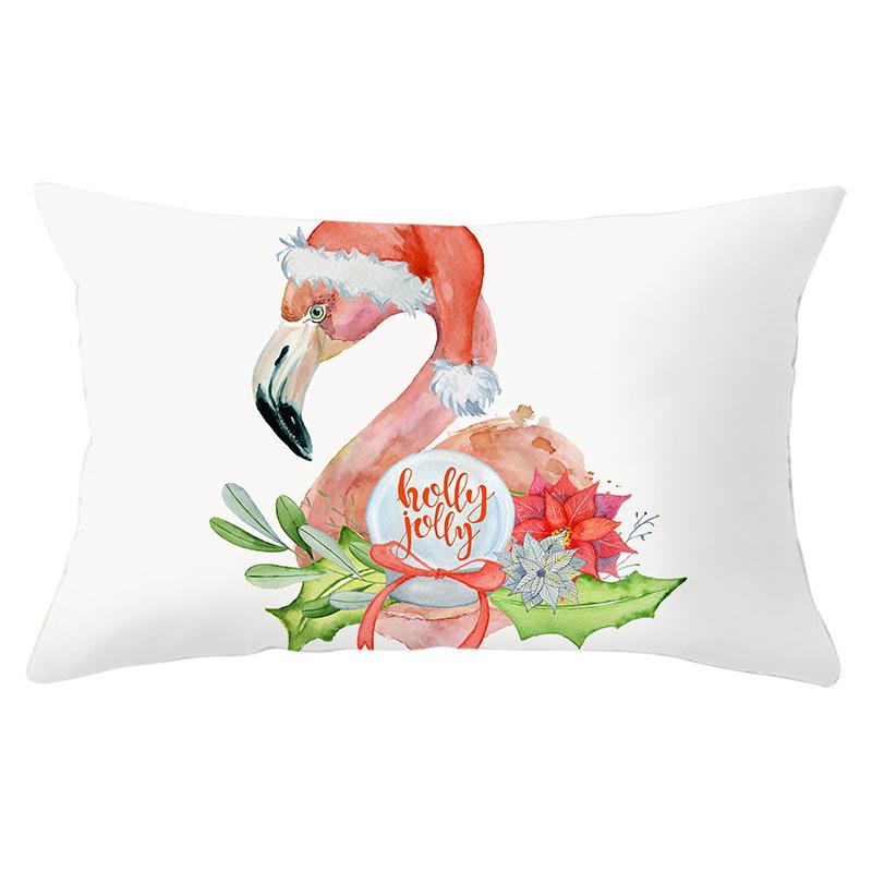 Simple Cartoon Print Series Christmas Waist Pillowcase Peach Skin Printed Pillowcase Home