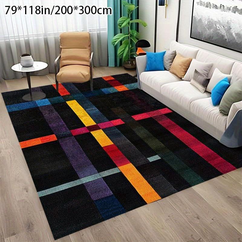 

Modern Geometric Area Mat Soft Non Slip Machine Washable Polyester Vibrant Stripes for Living Room Bedroom Office 50x80cm20x31in