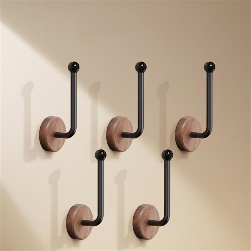 Adhesive Wood Hook Auto Adhesive Home Organizers For Bathroom Storage Drillless Mounting Durable Wooden Design
