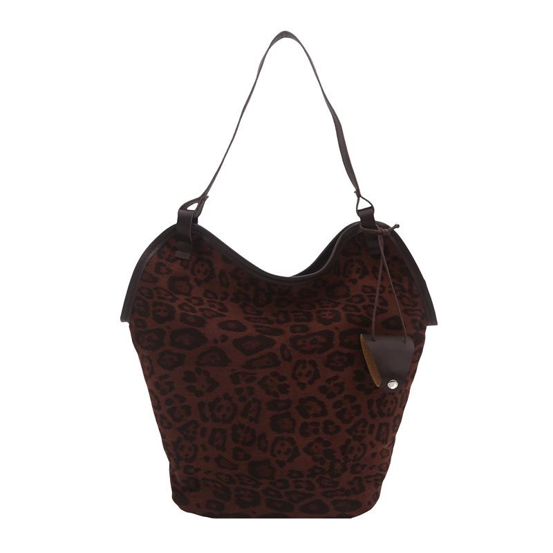 

2025 Early Autumn Large-Capacity Leopard Print Retro Shoulder Tote Bag 39*16*35.5 cm леопардовий/кавовий