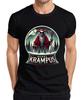 Merry Krampus Schneekugel Hörner Roter Mantel Düster Weihnachten Herren T-Shirt