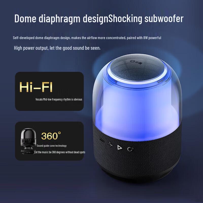 Xiaodu Smart Speaker with RGB Lights and Portable Design