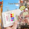 Portable Watercolor Sketch Set: Mini Paint Box, Storage Bag & Travel Journal