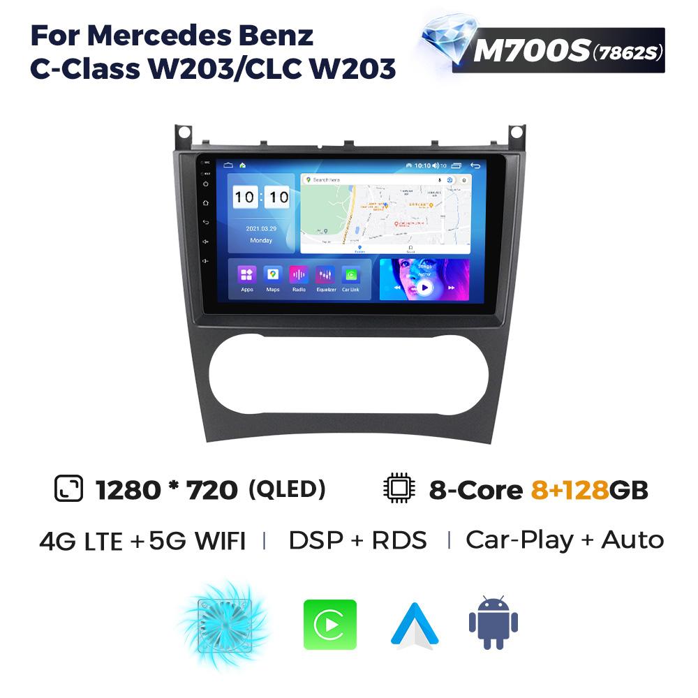 8G+256G IPS Android Car Multimedia Player Autoradio GPS For Mercedes Benz C-Class W203/CLC W203/CLK W209 Radio Navigation No DVD
