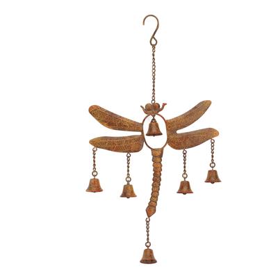 Dragonfly Wind Chime with Bells Iron Exquisite Craft Easy Installation Garden Dragonfly Wind Chime H