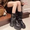 Autumn Winter Women Biker Boots Belt Buckle Ladies Elegant Platform Flats Short Booties Casual Women's Knight Booties