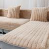 Autumn Winter Thick Plush Sofa Cushion Non-slip Solid Color Couch Cover Armrest Towel Fabric Backrest Cover Europe L-shape