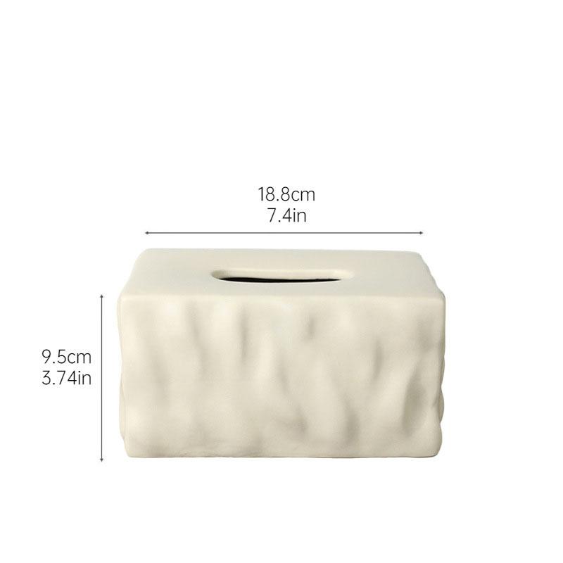 Creative Uneven Texture Tissue Box Coffee Table Desk Decoration Minimalism Ceramic Tissue Box Bedside Table Paper Towel Case