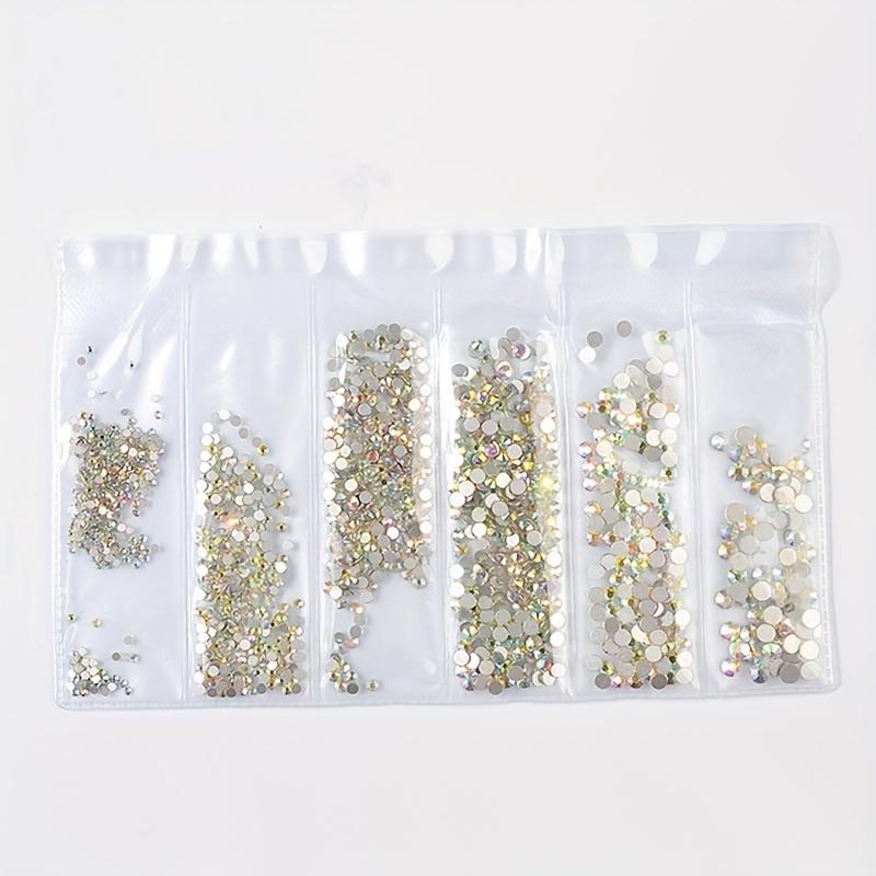 1440 Stück Nail Art Strasssteine ​​Glitzer Diamant Kristall Edelsteine ​​3D Tipps DIY Dekoration