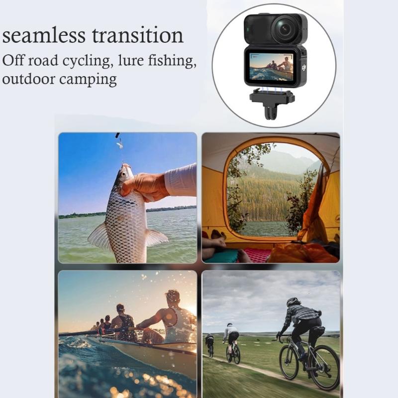 Magnetic Quick Release Adapter For Action Cameras Foldable Mount Double Interfaces 1/4 Screw And  Design Securedly