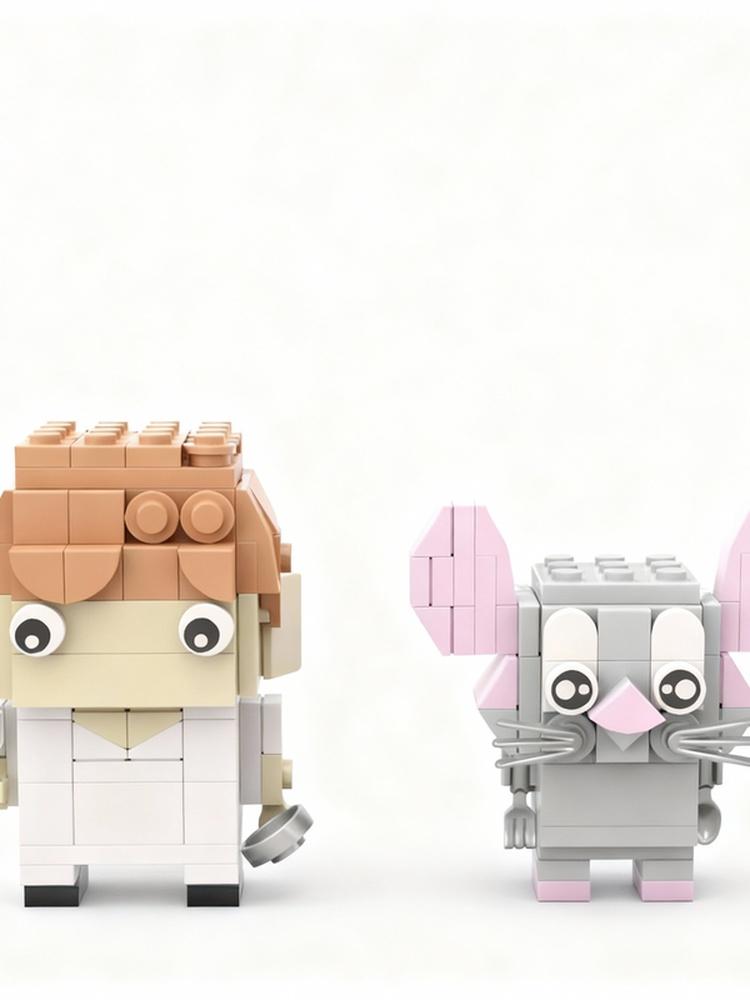 200pcs MOC Linguini Remy Brickheadz Model Building Blocks Construction Toy Christmas Gifts DIY Creative Idea Education Assemble