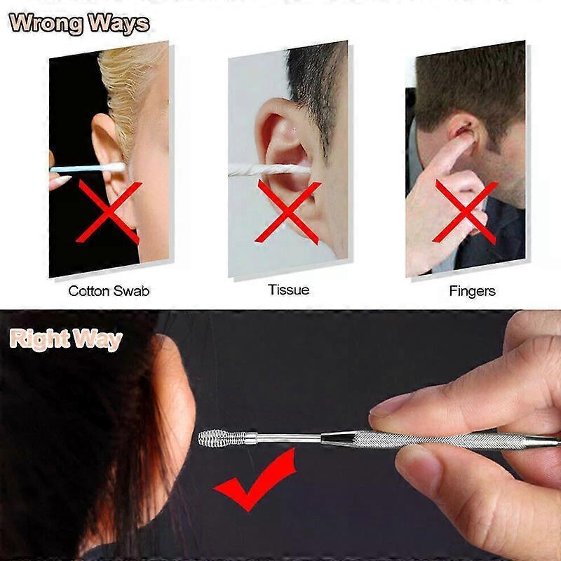 Ear Wax Remover, 5PCS Stainless Steel Ear Cleaner Spiral Curette Health Ear Clean Tool