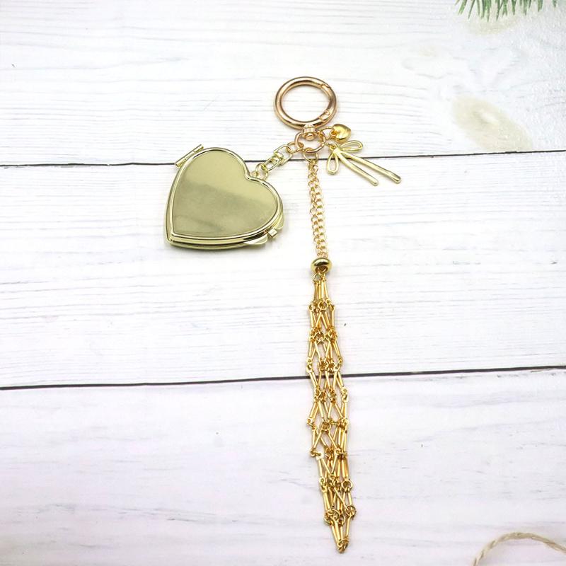 Metal Net Pocket Lipstick Bag Keyring Portable Lip Balm Keyring Holder Lipsticks Protective Cover Mirror Keyring Bag Charm Decor