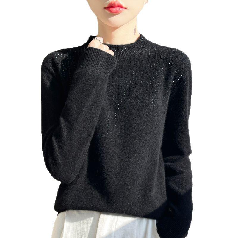2024 New Style Rhinestone Fringe Knit Sweater: Soft Wool Base, Perfect for Autumn/Winter