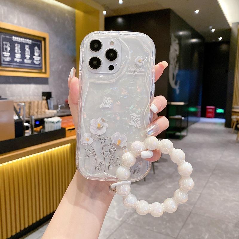 Small Fresh Application Infinix HOT60PRO Mobile Phone Case White Butterfly Flower MOTO G75 Transparent Glitter