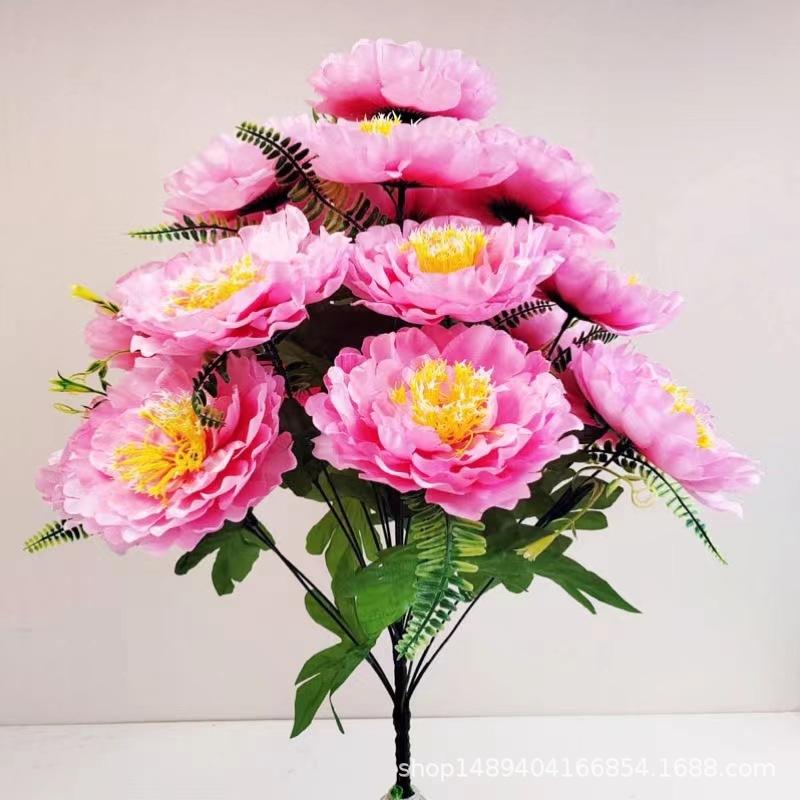 Artificial Flower 18 Heads Flash Peony Put Flower Living Room Decoration Silk Flower Indoor Flower Fake Flower