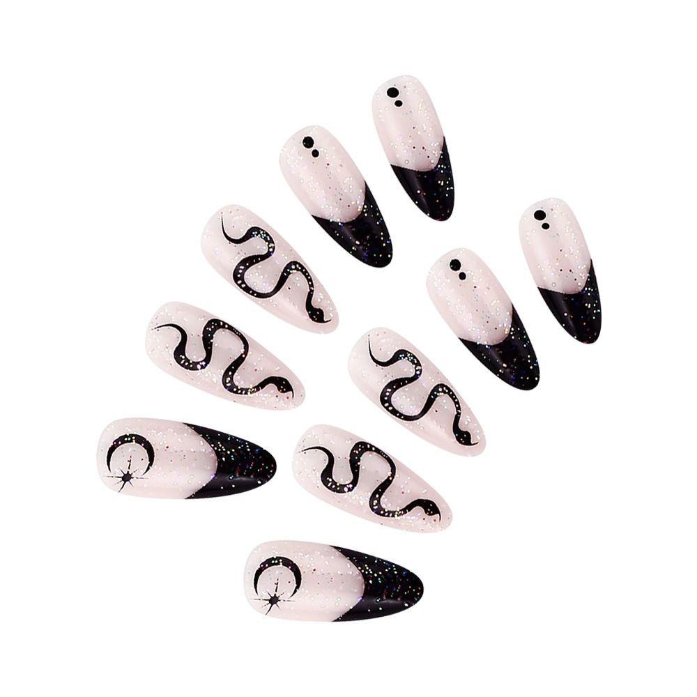 Festive Atmosphere Halloween Fake Nails Visual Impact Handmade Wear Nail  Cosplay