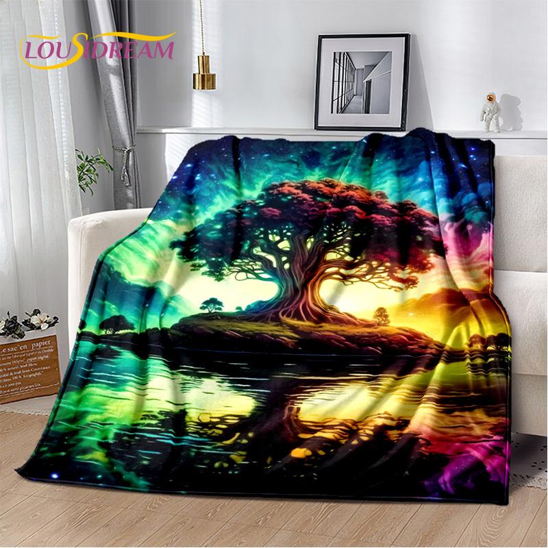 Nature Tree of Life Nordic Mythology Yggdrasil Soft Throw Blanket for Home Bedroom Bed Sofa Picnic Travel Office Gift Cover Kids
