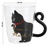 Katze Tasse Kaffee Milch Tee Wasser Glas Kinder Flasche Transparent Hitzebeständig Wiederverwendbare Becher(Weiße Katze )