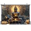 On Thanksgiving Day the huge Buddha statue designed with lotus flowers is a loyal home decoration - a party prop
