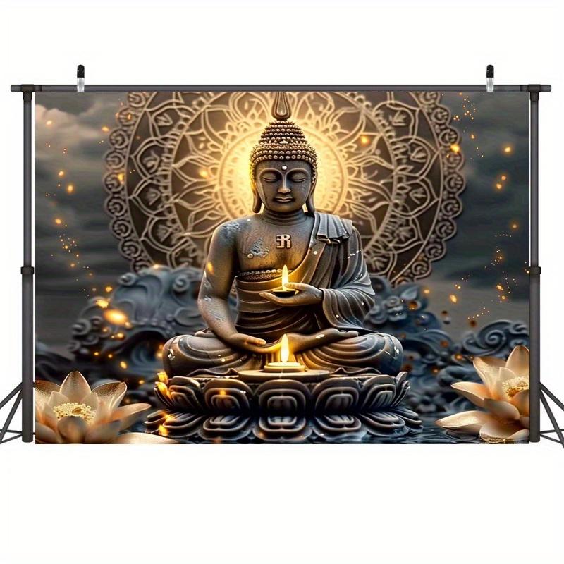 On Thanksgiving Day the huge Buddha statue designed with lotus flowers is a loyal home decoration - a party prop