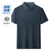 Summer Ice Silk Traceless Polo Shirt T-Shirt Men'S Lapel Short Sleeve Middle-Aged Men'S Summer Business Casual T-Shirt