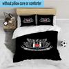 Besiktas Istanbul Voetbalclub 3-delige beddengoedset, Ideaal voor 1 dekbedovertrek en 2 kussenslopen, Perfect voor fan cadeau, Ideaal voor Slaapkamer, Studentenkamer