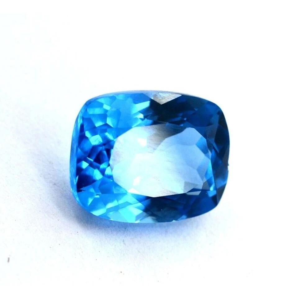 11 Ct+ Natural Santa Maria Blue Aquamarine Cushion Cut Loose Gemstone