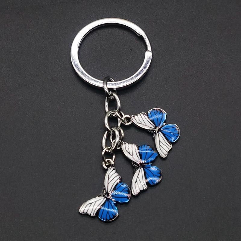 5 colori casuali Nuovi Portachiavi Colorati Smaltati a Forma di Farfalla Insetti Chiave Auto Accessori Borsa Donna Gioielli Regali