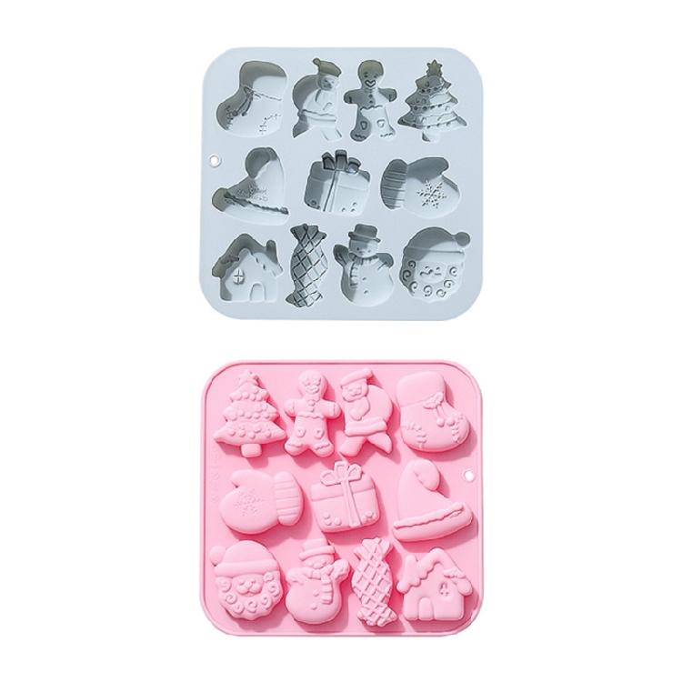 Christmas Themed Baking Mold Cake Silicone Mold for DIY Crafting Candy Fondant Molds Cupcake Chocolate Toppers Decor