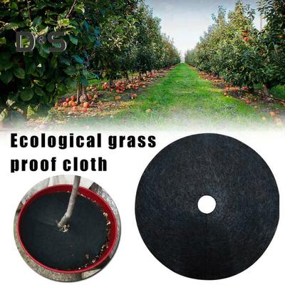 12 Pcs Degradable Tree Mulch Ring Round Anti-Grass Protector Mat Non-Woven Fabric Cover Reusable Weed Barrier Mat for Root Protection Weed Control