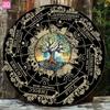 D Flat D Flat Pc Wheel of the Year Wooden Plaque Pagan Wizard Symbol Wiccan Holiday Vintage Wall Decor Aluminum Sign Fo
