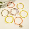 Bohemian holiday style acrylic shell woven anklet, beach style resin starfish anklet seven pieces
