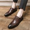 Marque Haut de Gamme Chaussures à Bout Pointu pour Homme pour Mariage à Lacets Rétro Marron Chaussures Business Décontractées pour Homme Chaussures de Travail pour les Déplacements