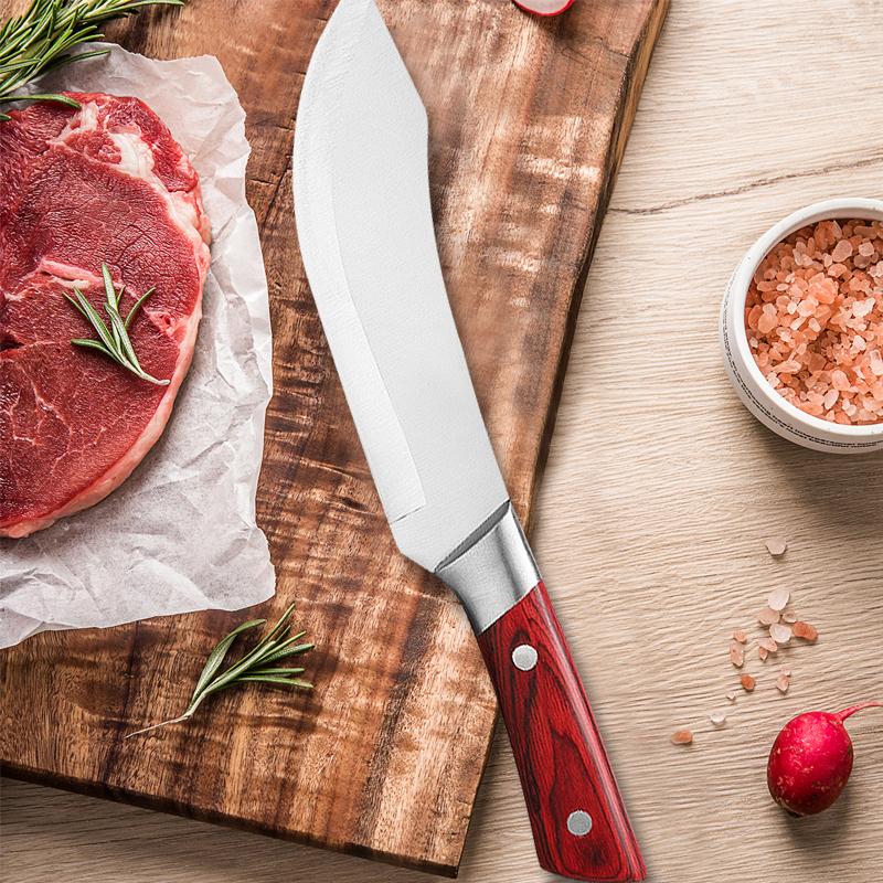 Butcher Knife Stainless Steel Wood Handle Boning Knife Meat Cleaver Cooking Tool