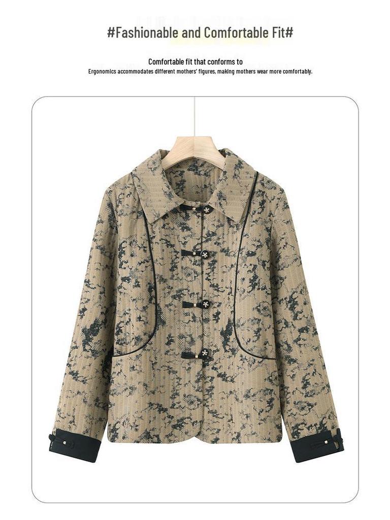 2025 Vintage-Inspired Spring Jacket for Women 50s-60s: Fashionable Outerwear for Middle-Aged and Seniors