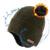 Large Size Knit Hat with Merino Waterproof Knit Ski Snowboard Makes Face Look Keeps You Army [TOP-EX] Men's Earmuffs, Wool, Hat, Cap, Hat, Hat,