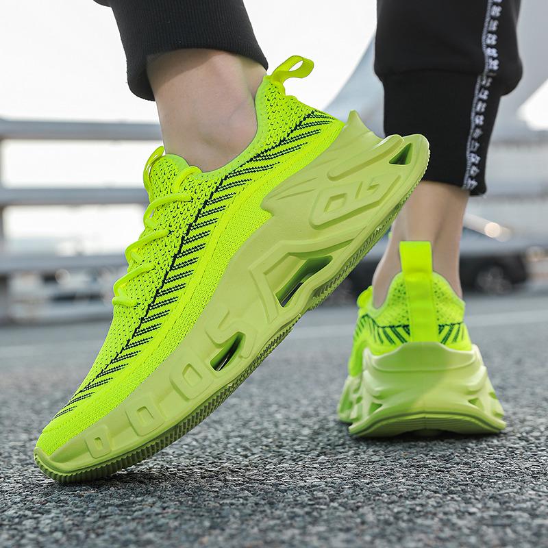 2025 Fashion Green Men‘s Running Shoes Big Size 46 Platform Sports Trainers Men Lightweight Athletic Shoes Zapatillas Hombre