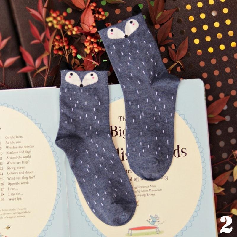 2016 Funny Woman's Socks Unisex Socks For Girls Cartoon Fox Harajuku Comfortable Soft Gift Sock
