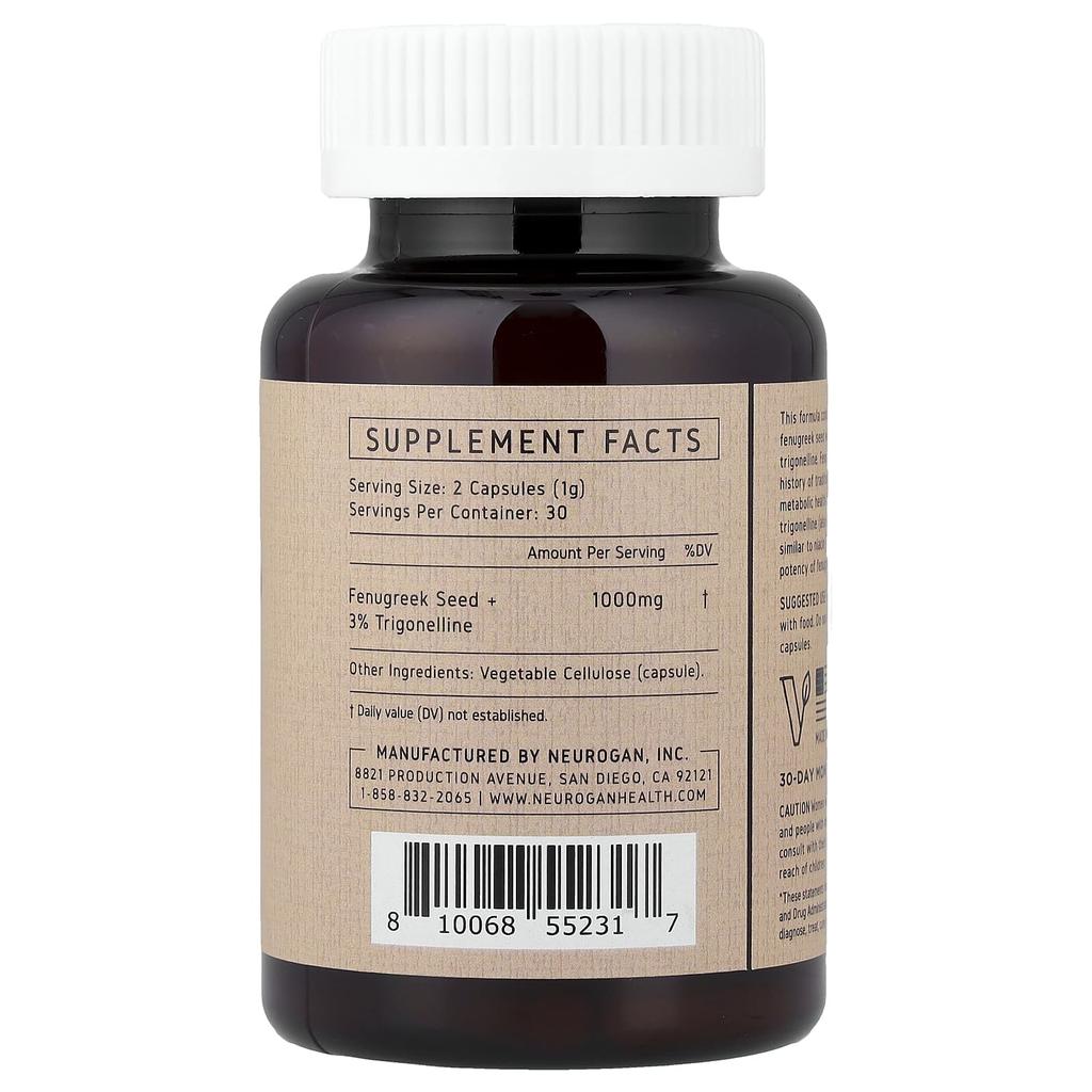 Neurogan Health, Bockshornkleesamen + 3% Trigonellin, 60 Kapseln (500mg pro Kapsel)