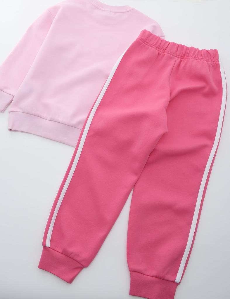 Adidas Disney Micky Maus Jogginganzug und Hosen Set Clear Pink Fusion J110 Kinder (KLW13) - Oberteil Rosa/Weiß, Unterteil F23/Weiß (IQ4799)