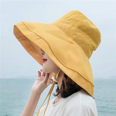 Women's Hat Bucket Hat Panamanian Women  Four Seasons Fisherman Hat Big Brim Hat Double-Sided Fisherman Hat Sun Visor Cap